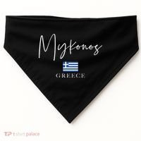 Greece Flag Vacation Island Mykonos USA-Made Doggie Bandana thumb 0