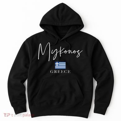 Greece Flag Vacation Island Mykonos Hoodie