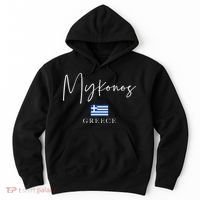 Greece Flag Vacation Island Mykonos Hoodie thumb 0