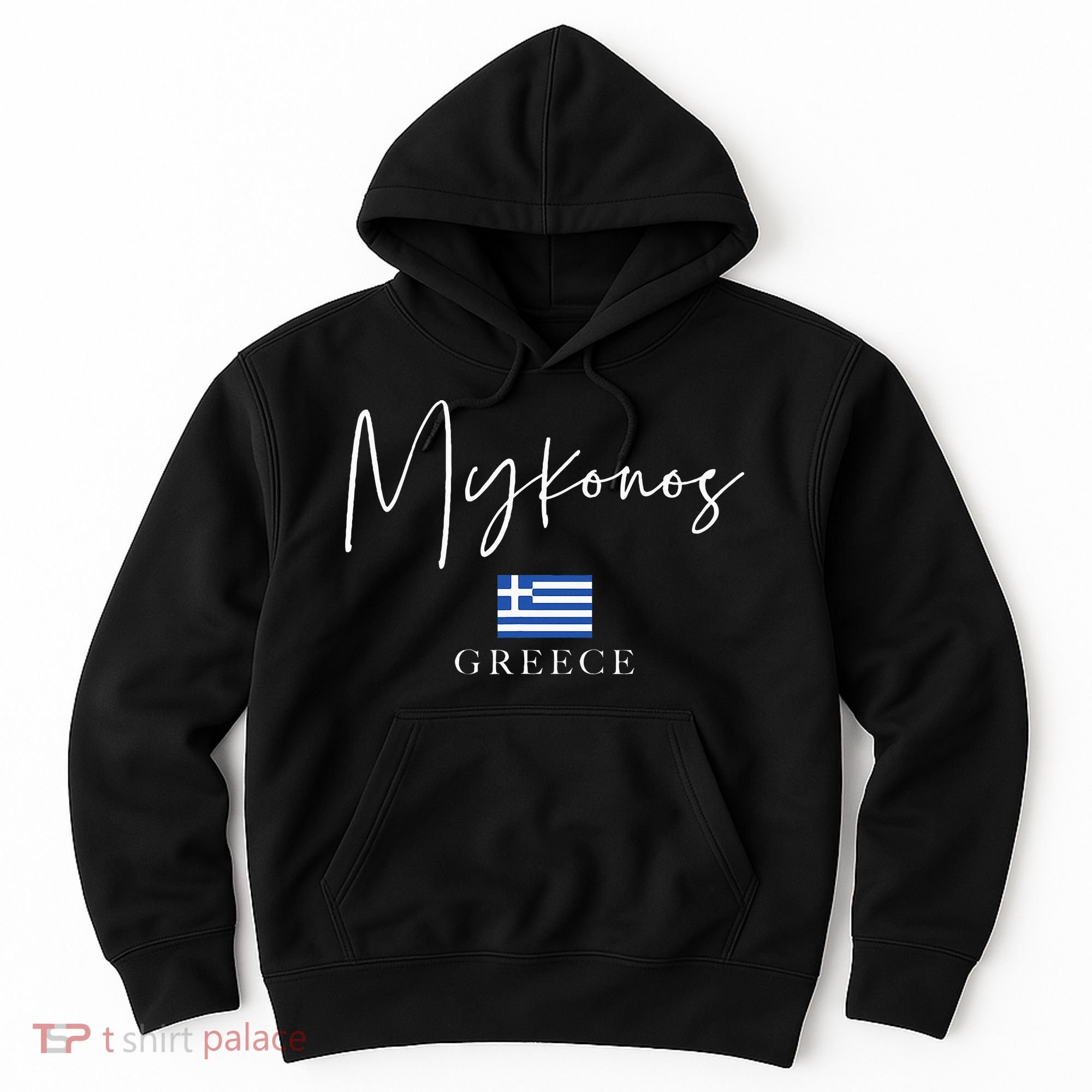 Greece Flag Vacation Island Mykonos Hoodie