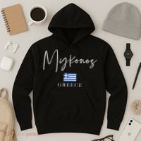 Greece Flag Vacation Island Mykonos Hoodie thumb 3
