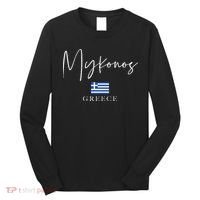 Greece Flag Vacation Island Mykonos Long Sleeve Shirt thumb 0