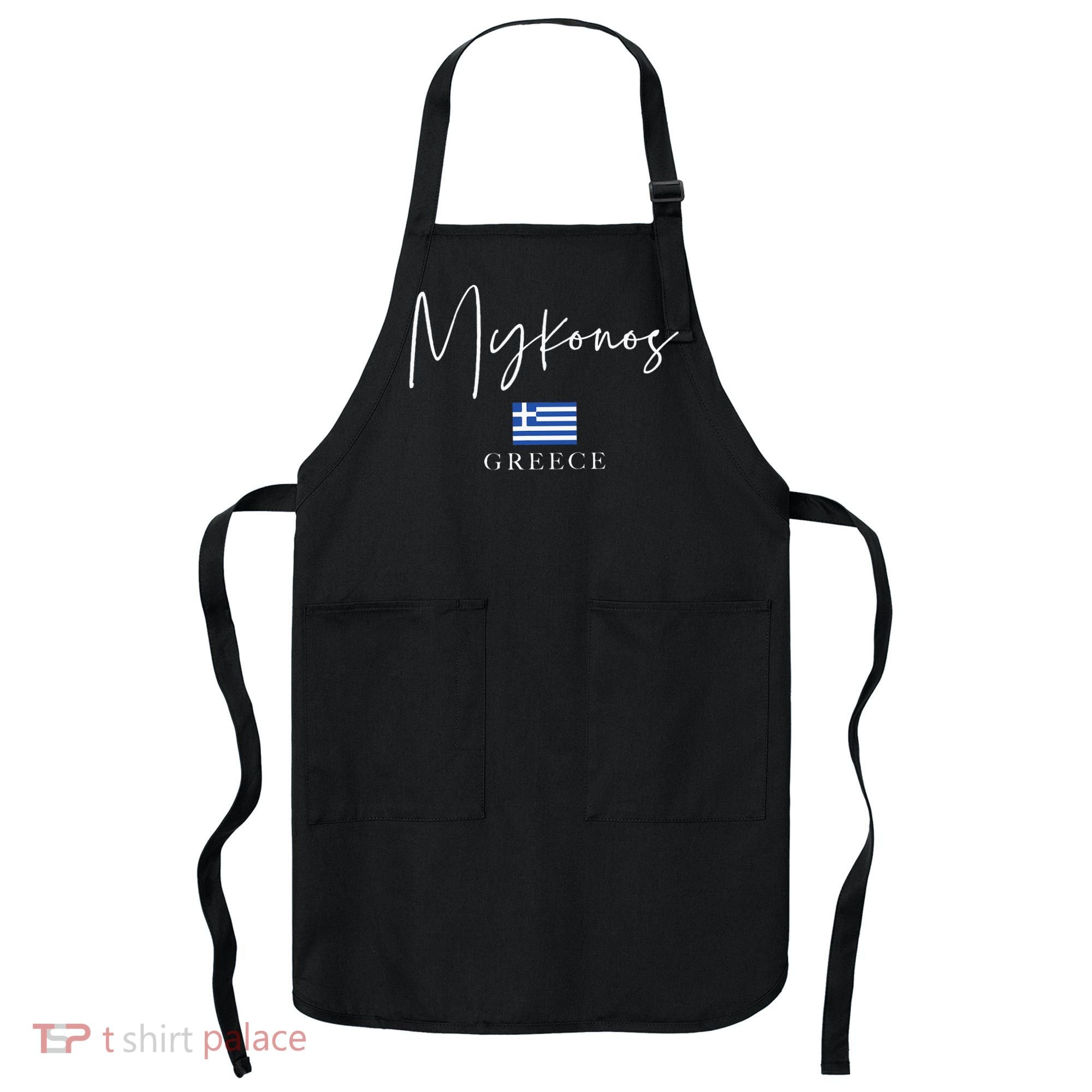 Greece Flag Vacation Island Mykonos Apron