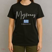 Greece Flag Vacation Island Mykonos T-Shirt thumb 4