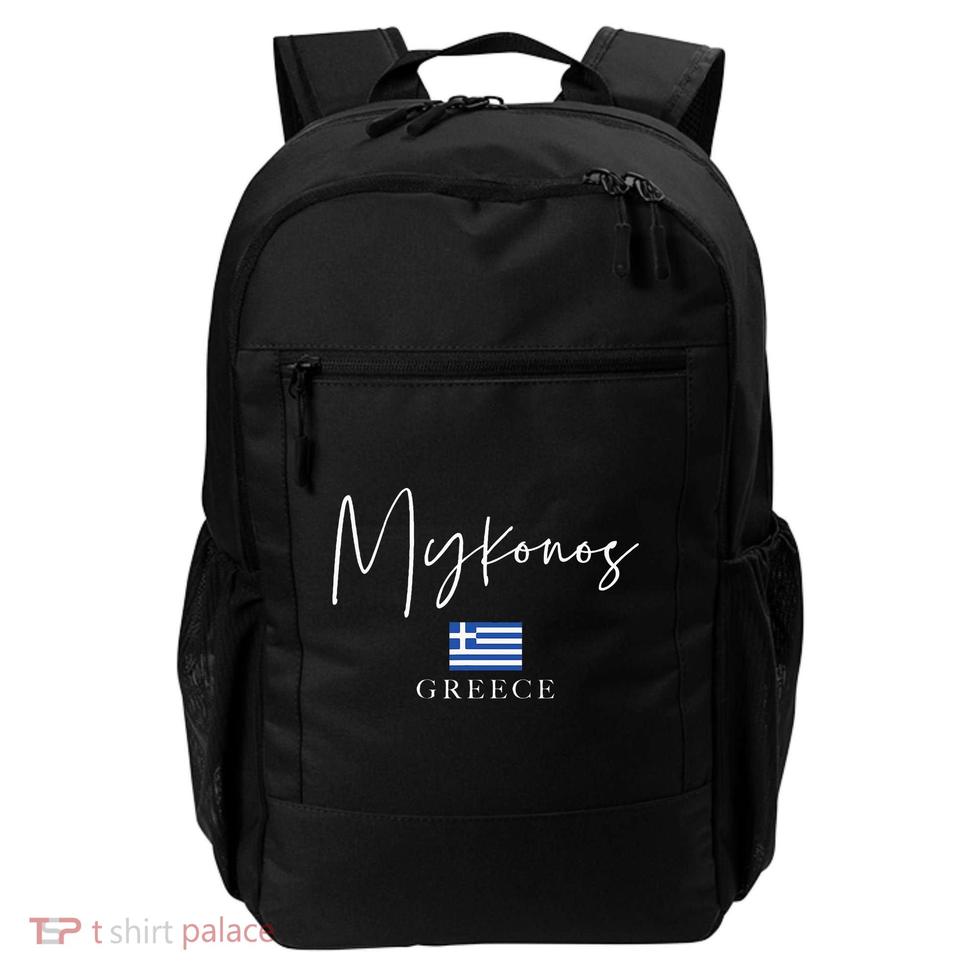 Greece Flag Vacation Island Mykonos Backpack