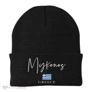 Greece Flag Vacation Island Mykonos Beanie