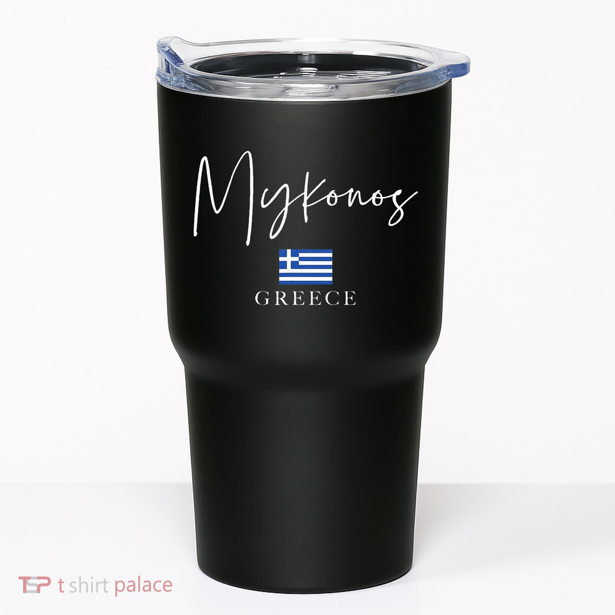 Greece Flag Vacation Island Mykonos Tumbler