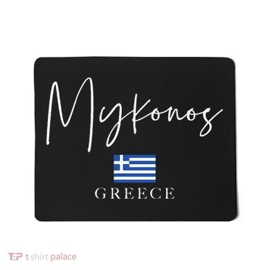 Greece Flag Vacation Island Mykonos Mousepad