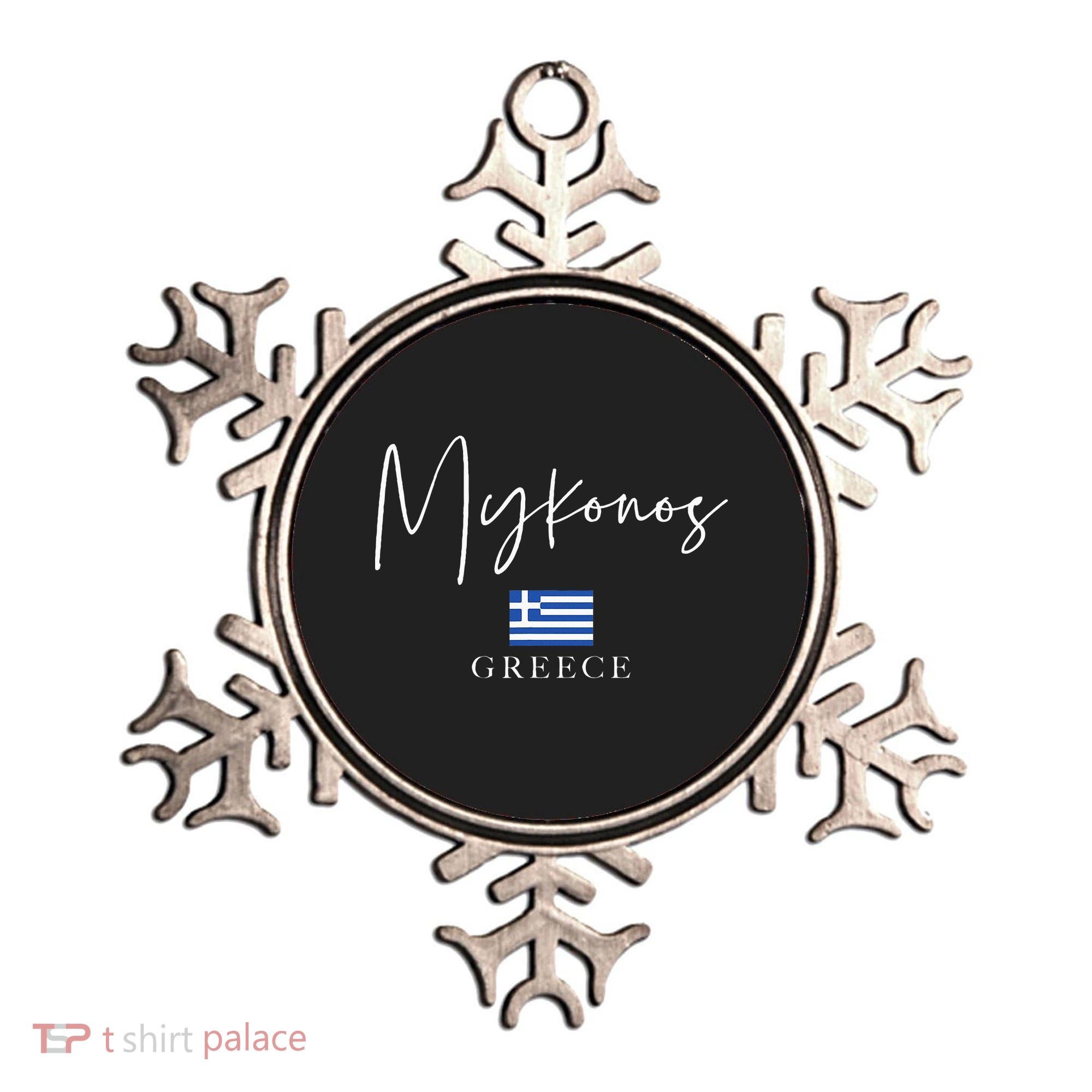 Greece Flag Vacation Island Mykonos Ornament