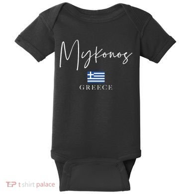 Greece Flag Vacation Island Mykonos Baby Bodysuit
