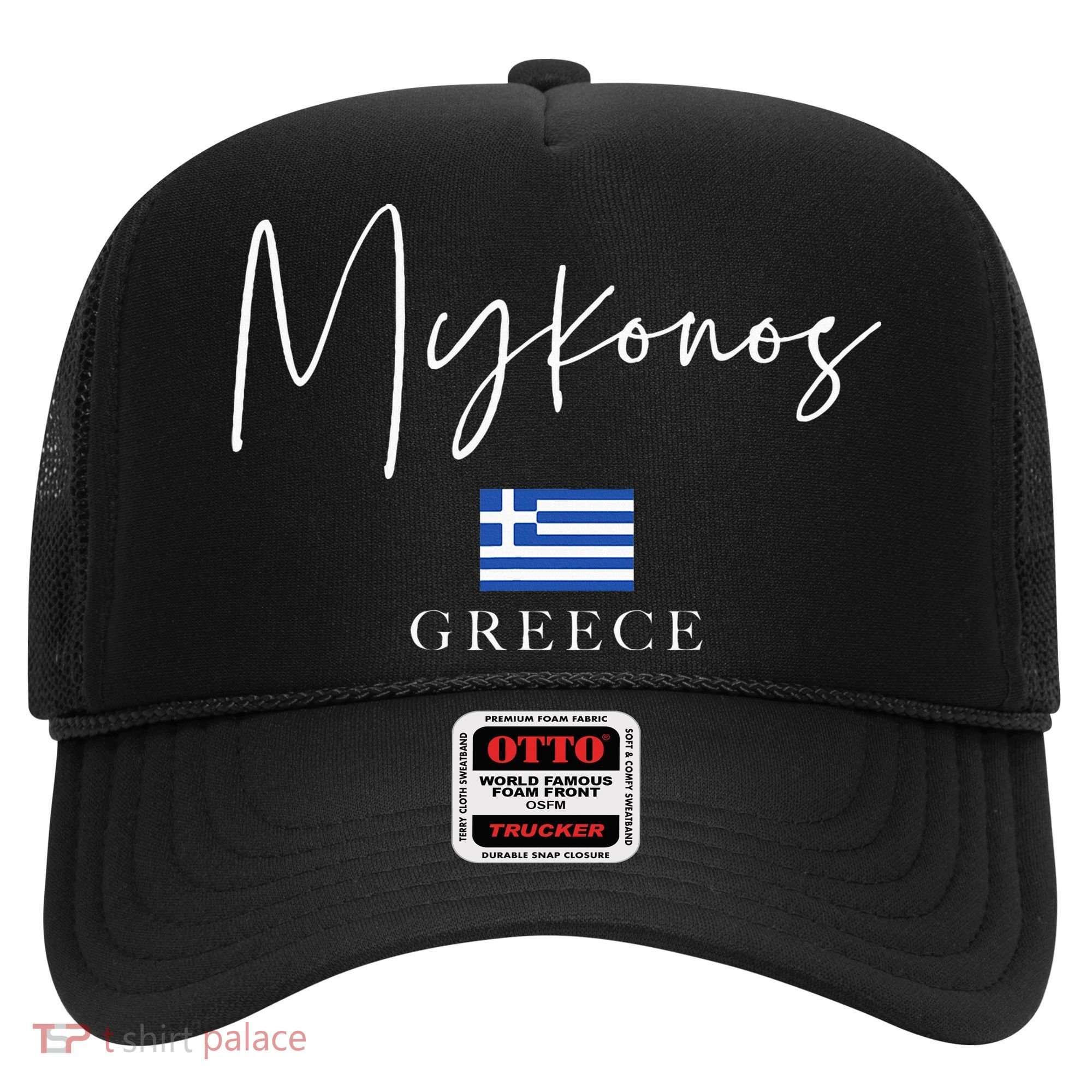 Greece Flag Vacation Island Mykonos Hat