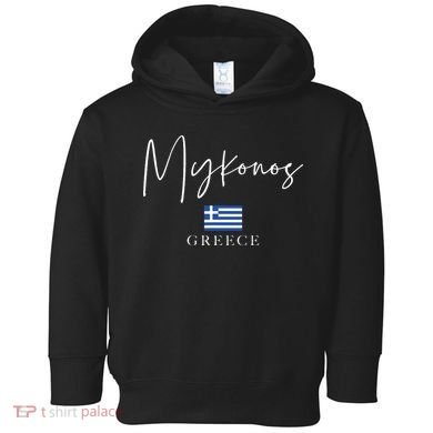 Greece Flag Vacation Island Mykonos Toddler Hoodie