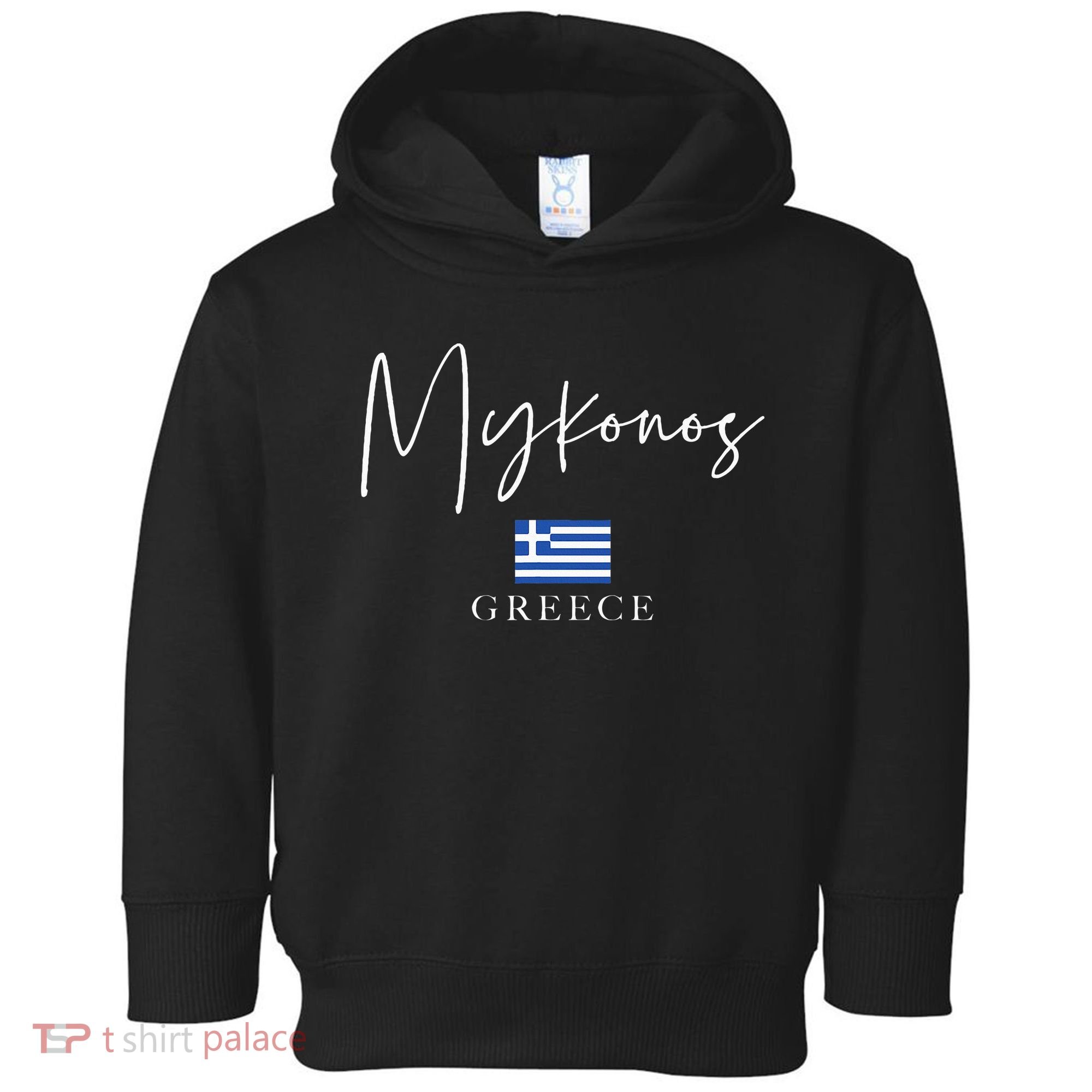 Greece Flag Vacation Island Mykonos Toddler Hoodie
