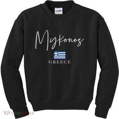 Greece Flag Vacation Island Mykonos Kids Sweatshirt