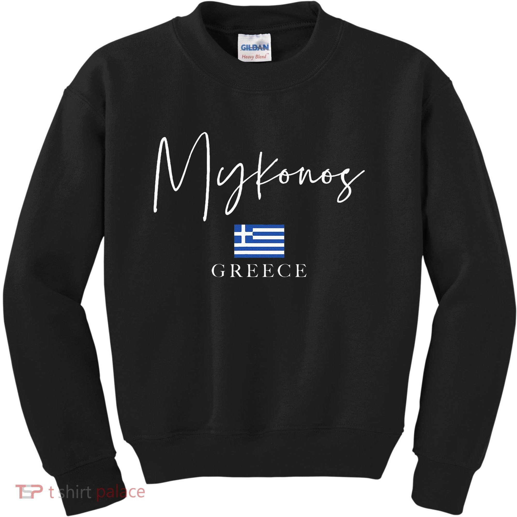 Greece Flag Vacation Island Mykonos Kids Sweatshirt