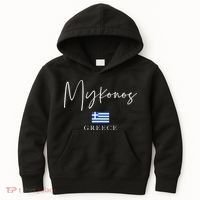 Greece Flag Vacation Island Mykonos Kids Hoodie thumb 0