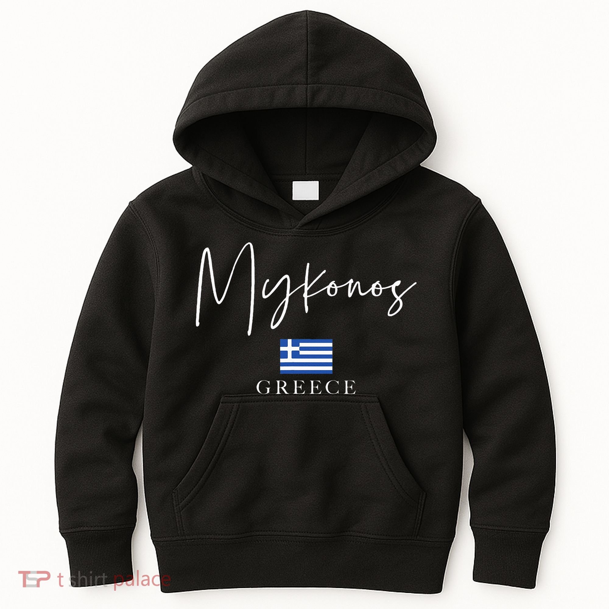 Greece Flag Vacation Island Mykonos Kids Hoodie