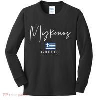 Greece Flag Vacation Island Mykonos Kids Long Sleeve Shirt thumb 0