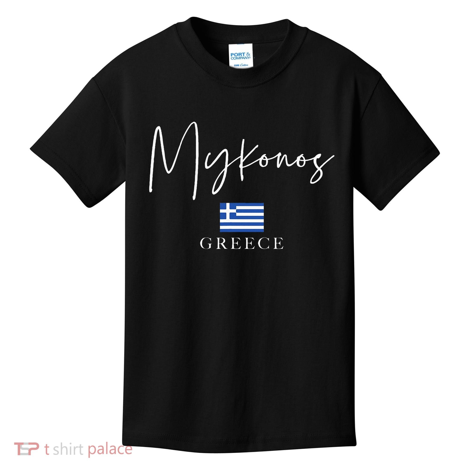 Greece Flag Vacation Island Mykonos Kids T-Shirt