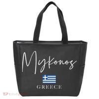 Greece Flag Vacation Island Mykonos Tote Bag thumb 0