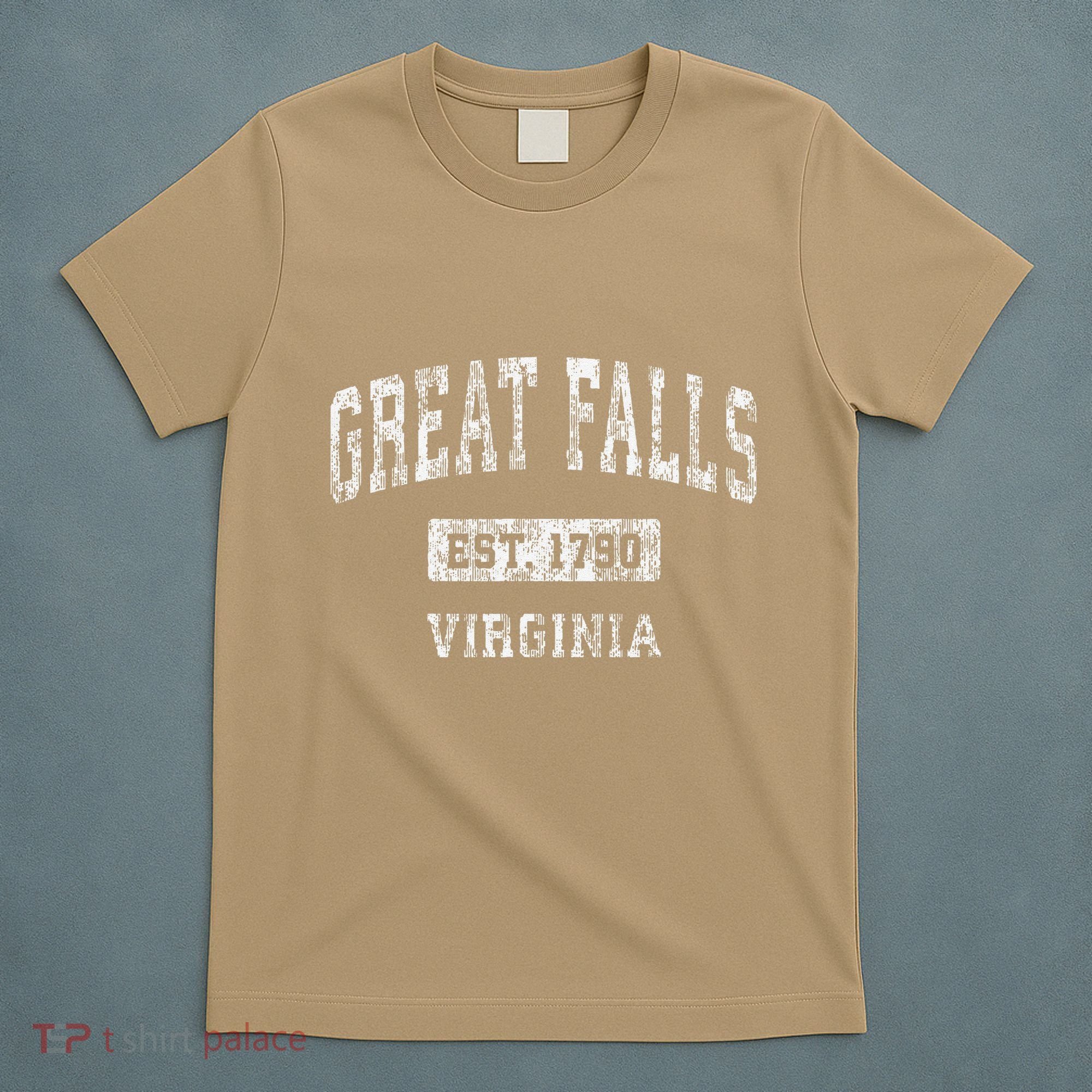 Great Falls Virginia Va Vintage Established T-Shirt