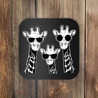 Giraffes family with sunglasses - Giraffe Coaster thumb 0