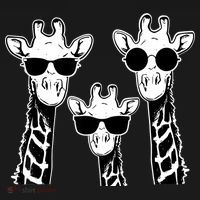Giraffes family with sunglasses - Giraffe Women's Hoodie thumb 2