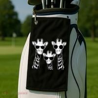 Giraffes family with sunglasses - Giraffe Golf Towel thumb 2