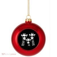 Giraffes family with sunglasses - Giraffe Plastic Christmas Ball Ornament thumb 0