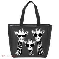Giraffes family with sunglasses - Giraffe Tote Bag thumb 0