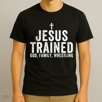 God Family Wrestling Jesus Trained Christian Vintage T-Shirt thumb 3