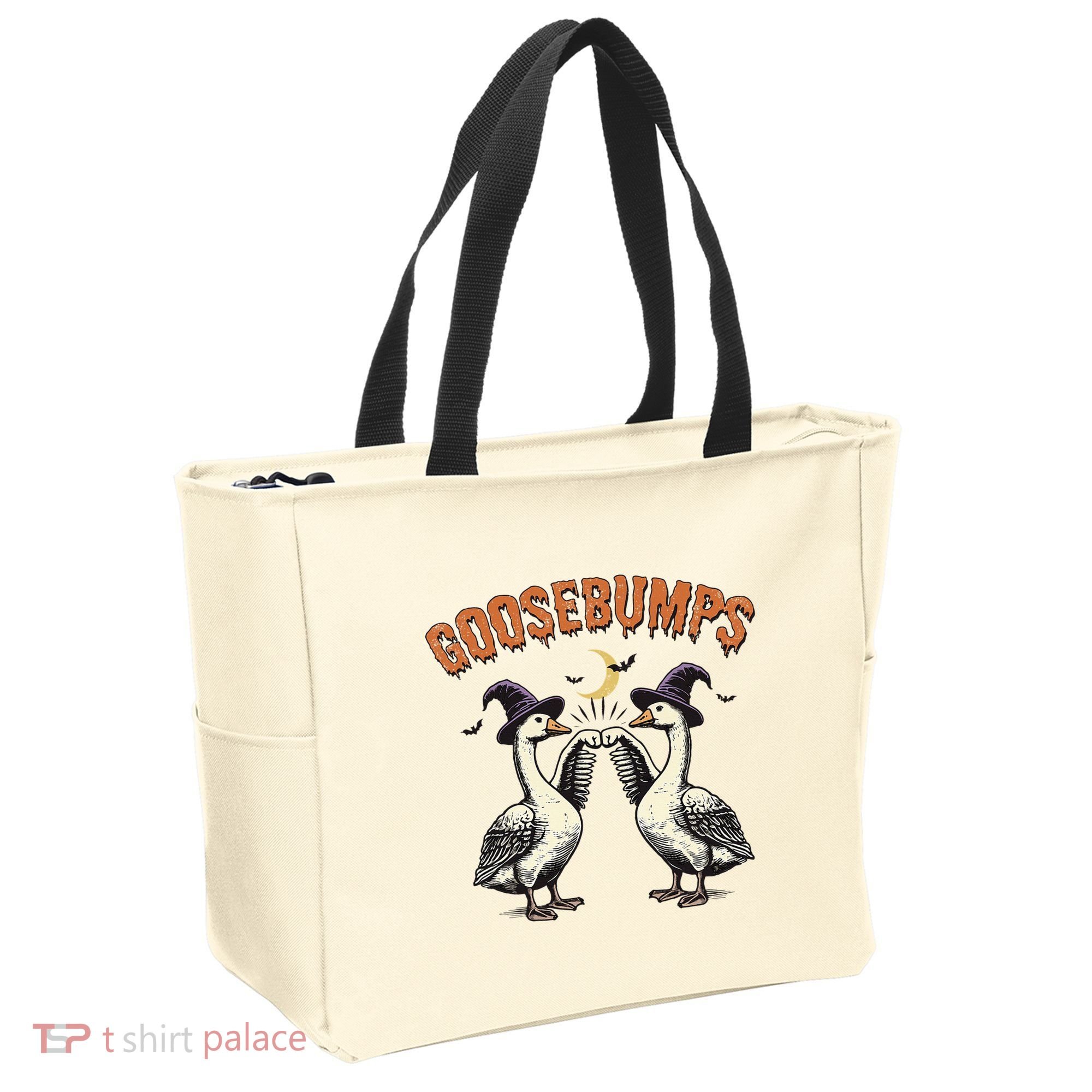 Goosebumps Funny Witch Goose Bumps Puns Halloween Tote Bag