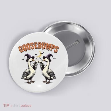 Goosebumps Funny Witch Goose Bumps Puns Halloween Button