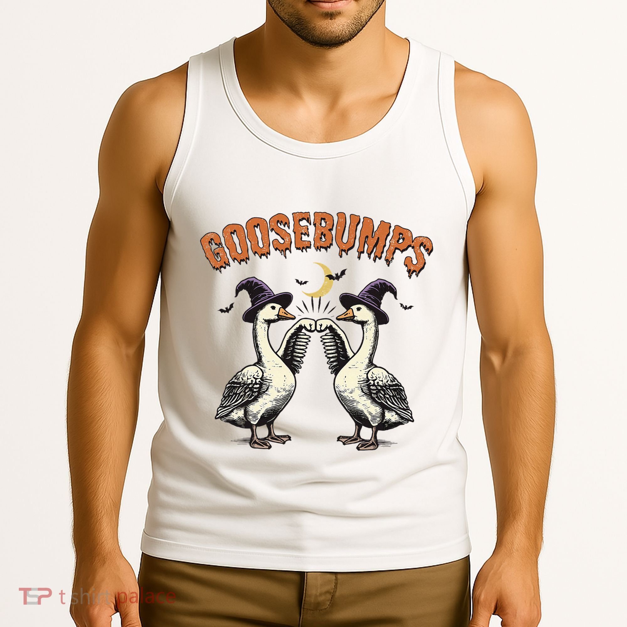 Goosebumps Funny Witch Goose Bumps Puns Halloween Tank Top