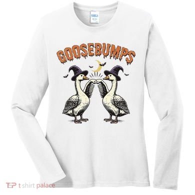 Goosebumps Funny Witch Goose Bumps Puns Halloween Women's Long Sleeve Shirt
