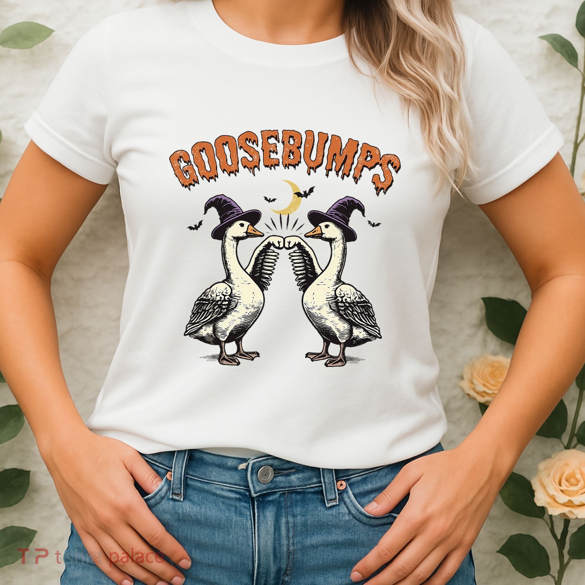 Goosebumps Funny Witch Goose Bumps Puns Halloween Women's T-Shirt