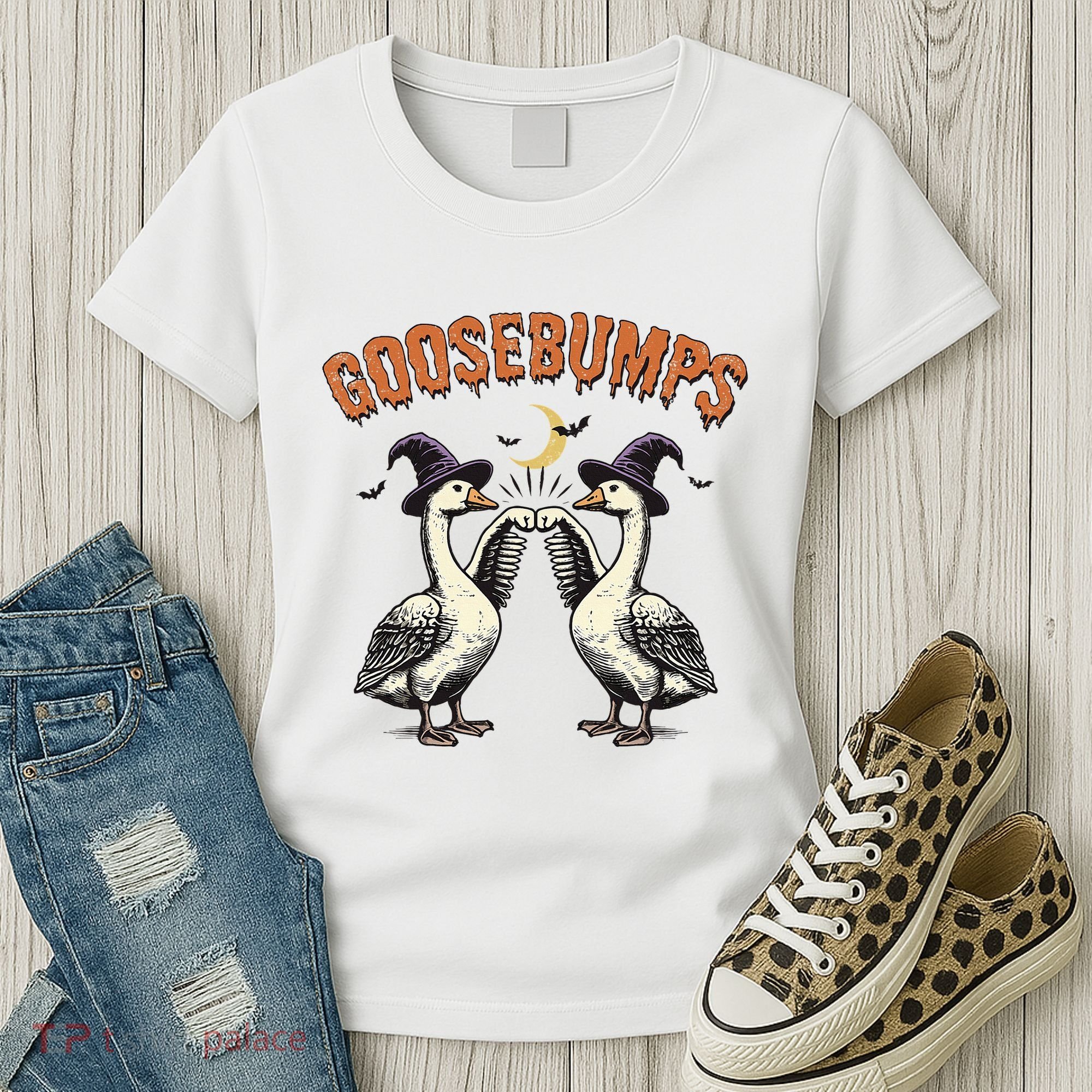 Goosebumps Funny Witch Goose Bumps Puns Halloween Women's T-Shirt
