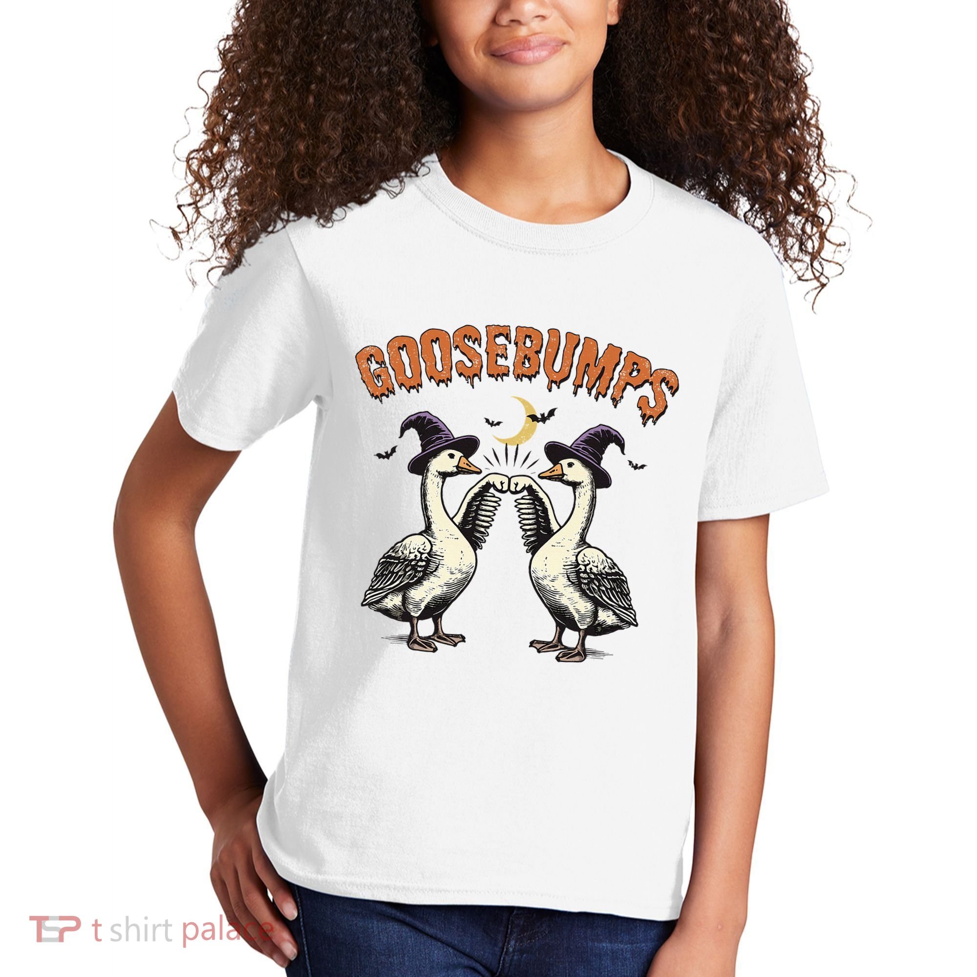 Goosebumps Funny Witch Goose Bumps Puns Halloween Kids T-Shirt