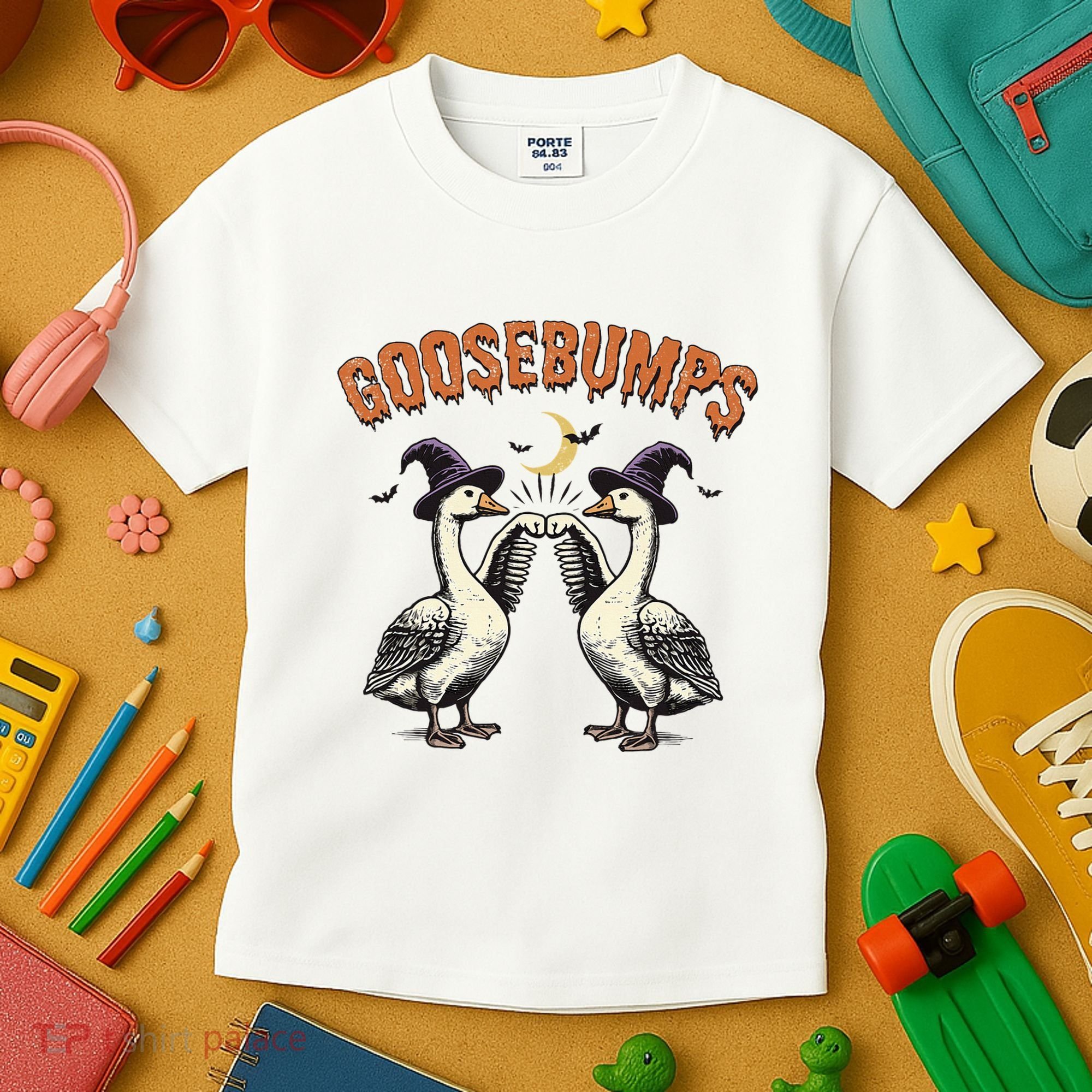 Goosebumps Funny Witch Goose Bumps Puns Halloween Kids T-Shirt