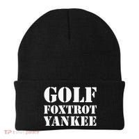 Golf Foxtrot Yankee GFY Funny Military Rude Beanie thumb 0