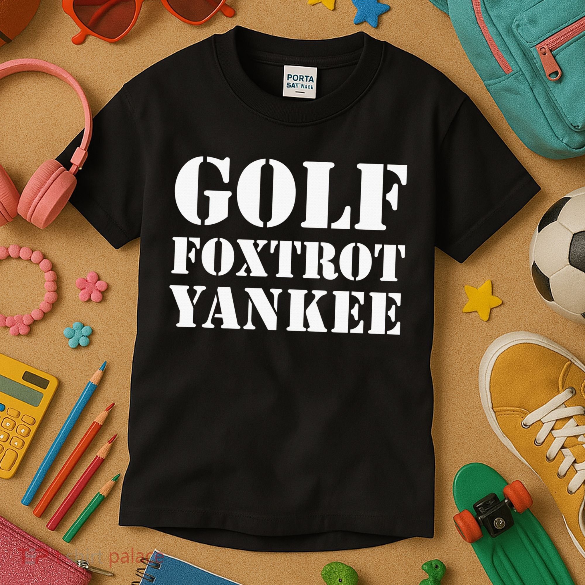 Golf Foxtrot Yankee GFY Funny Military Rude Kids T-Shirt