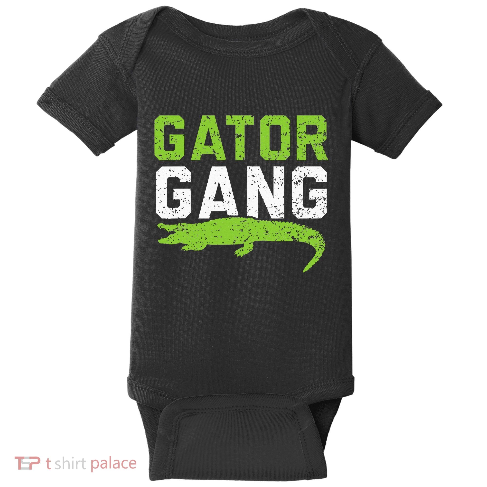 Gator Gang Alligator Heartbeat Zookeeper Crocodile Lover Baby Bodysuit
