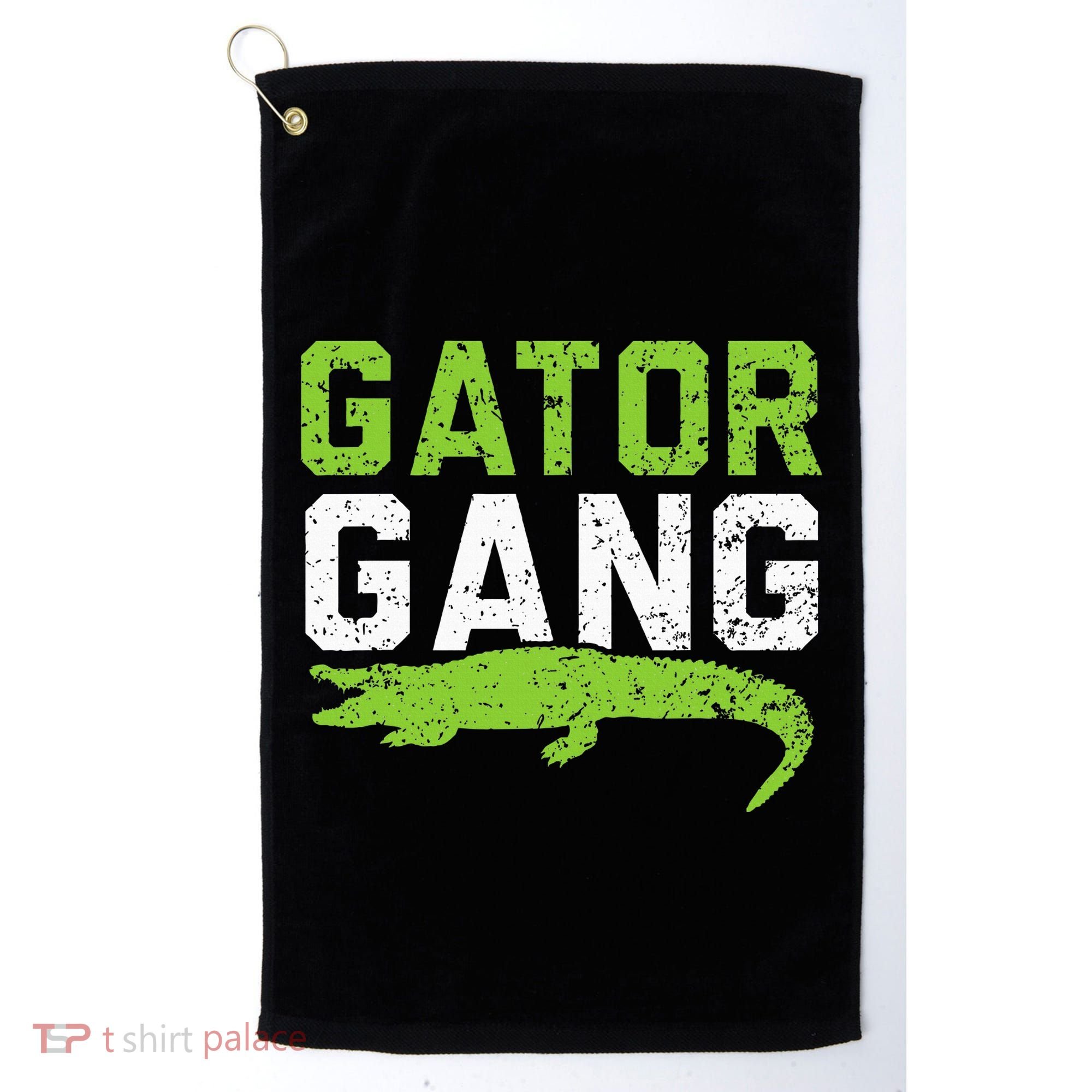 Gator Gang Alligator Heartbeat Zookeeper Crocodile Lover Golf Towel