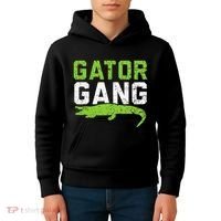 Gator Gang Alligator Heartbeat Zookeeper Crocodile Lover Kids Hoodie thumb 4