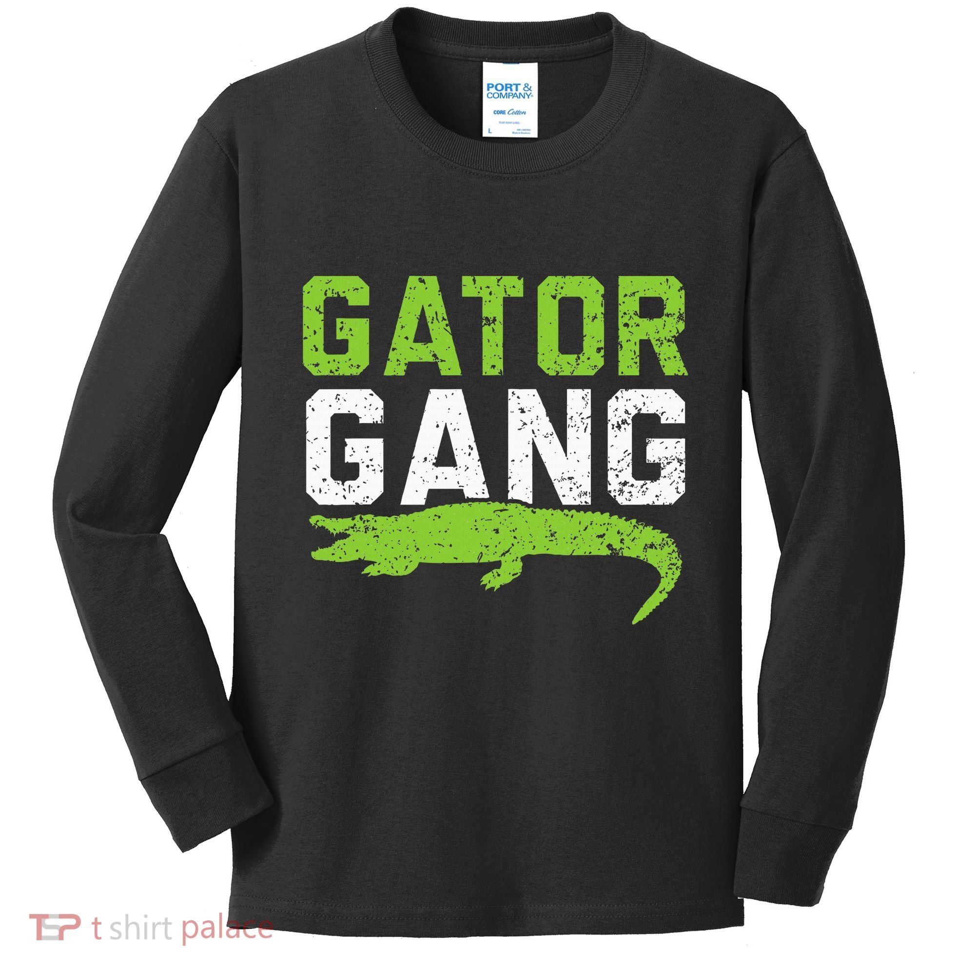 Gator Gang Alligator Heartbeat Zookeeper Crocodile Lover Kids Long Sleeve Shirt