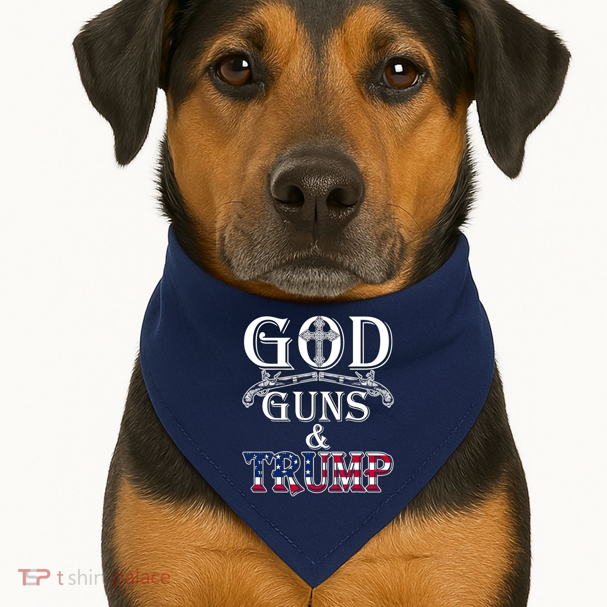 God Guns And Trump 2nd Amendment Pro Trump USA-Made Doggie Bandana
