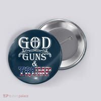 God Guns And Trump 2nd Amendment Pro Trump Button thumb 0