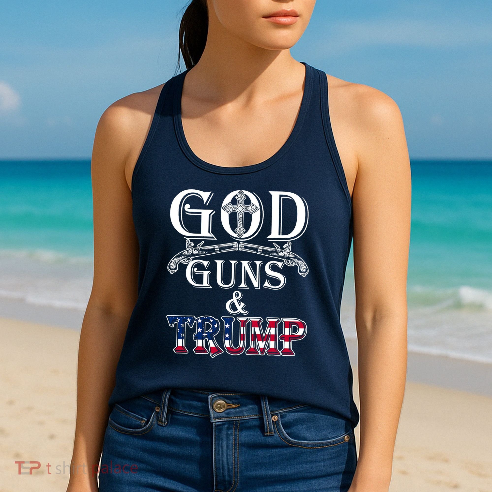 God Guns And Trump 2nd Amendment Pro Trump Women's Tank Top