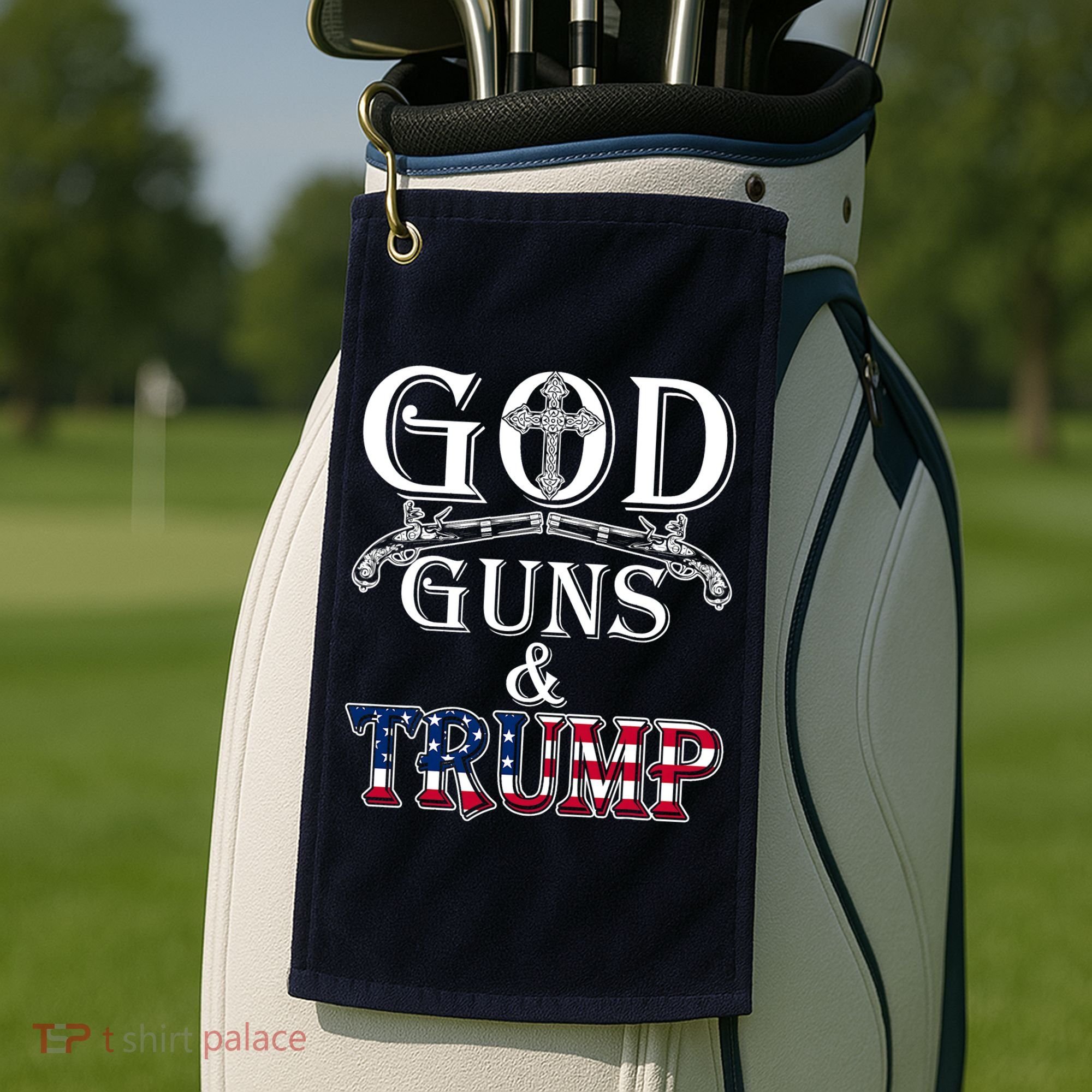 God Guns And Trump 2nd Amendment Pro Trump Golf Towel