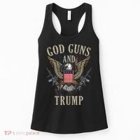 God Guns And Trump 2nd Amendment Flag Ar15 American Flag Women's Tank Top thumb 0